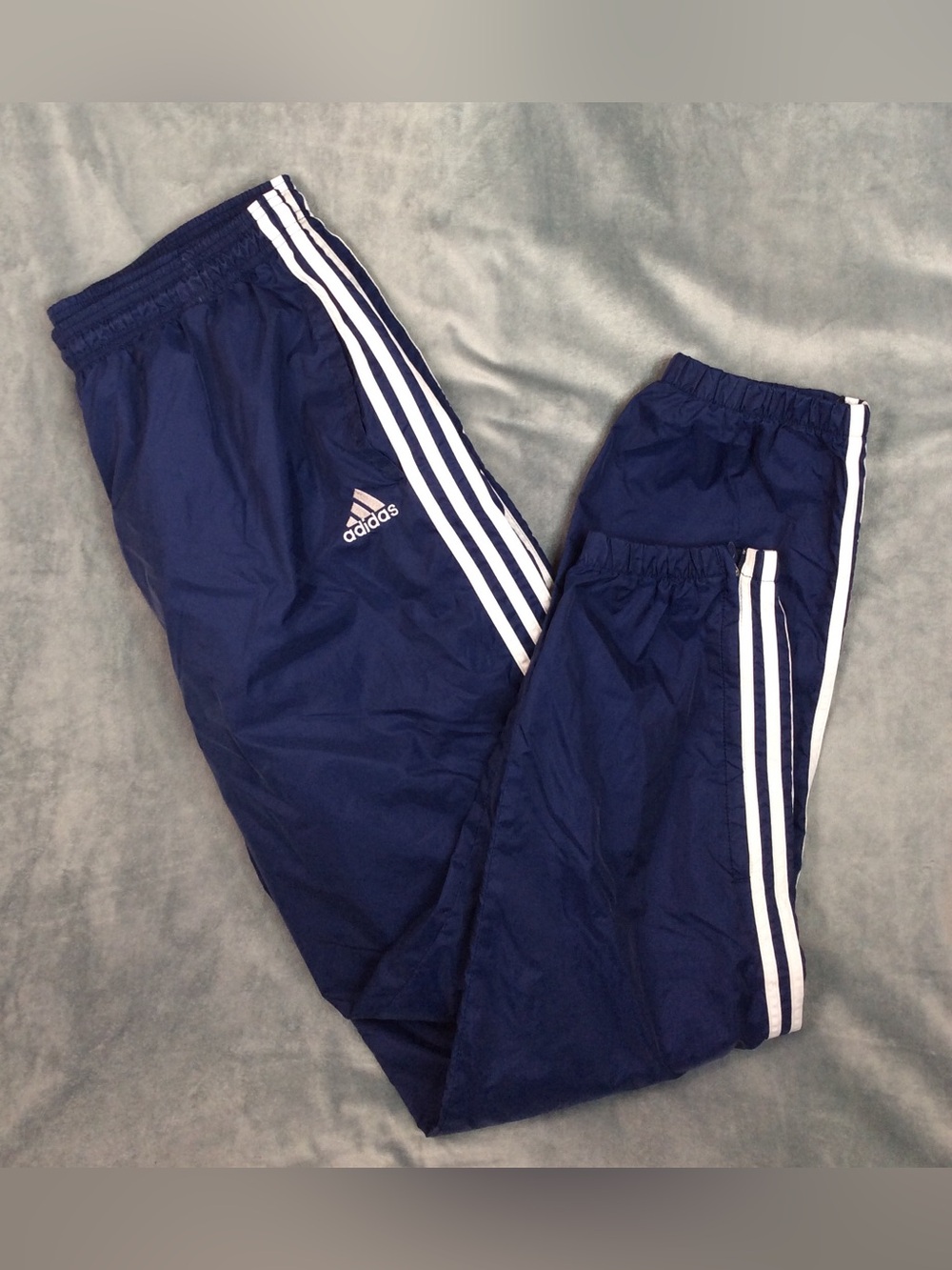 adidas Vintage Navy Track Joggers with White Stripes Men’s